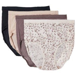 Breezies Silky Knit Full Brief Panties 4PK SMALL  (BG-11)